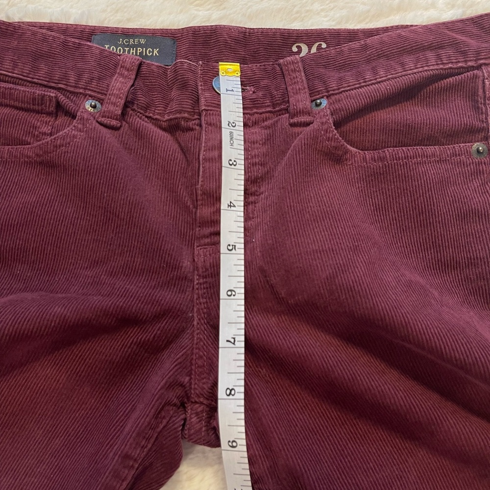 J.Crew Toothpick size 26 burgundy corduroy - Picture 6 of 8